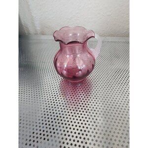 Unbranded Vintage Pink Creamer Pitcher Glass